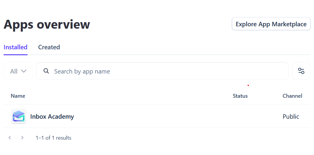 The Inbox Academy app installed in the Stripe Dashboard